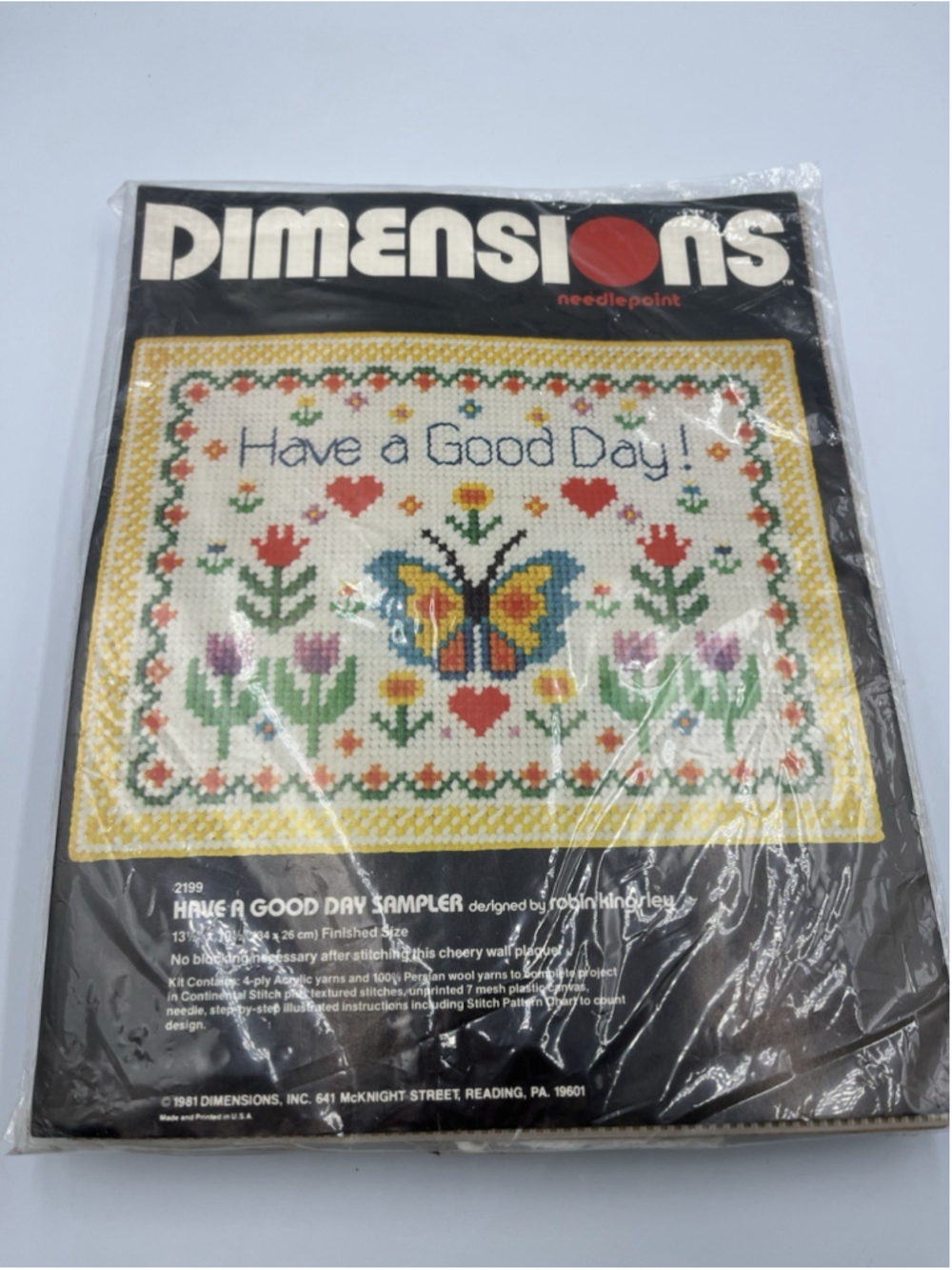 Vintage 1981 Dimensions Cross Stitch Kit HAVE A GOOD DAY 2199 SEE ALL HTF